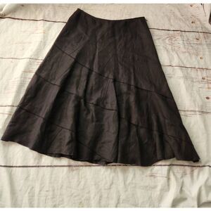 Sandro Linen Blend Midi Skirt Size 14